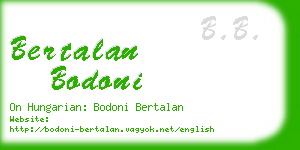 bertalan bodoni business card